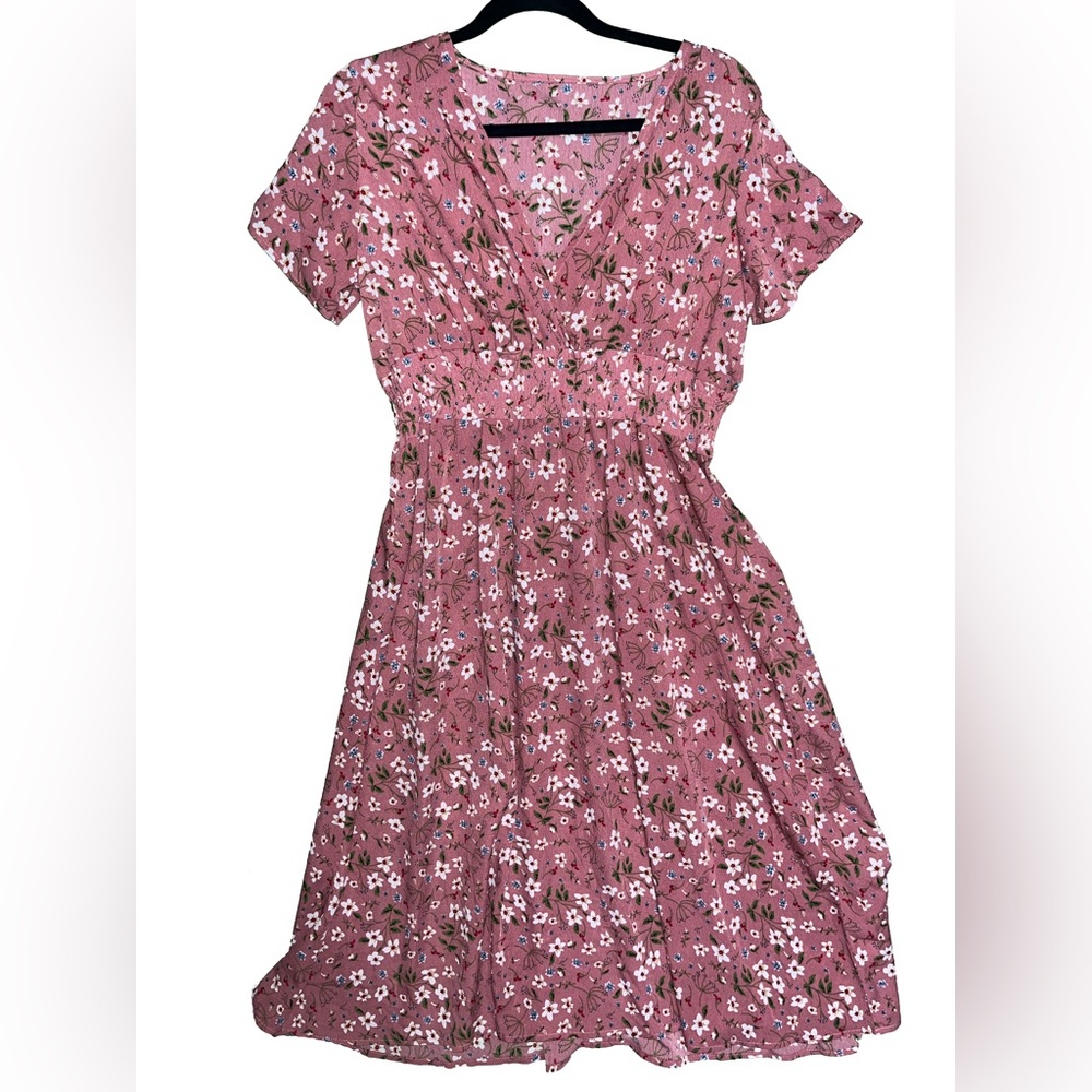 Pink floral dress